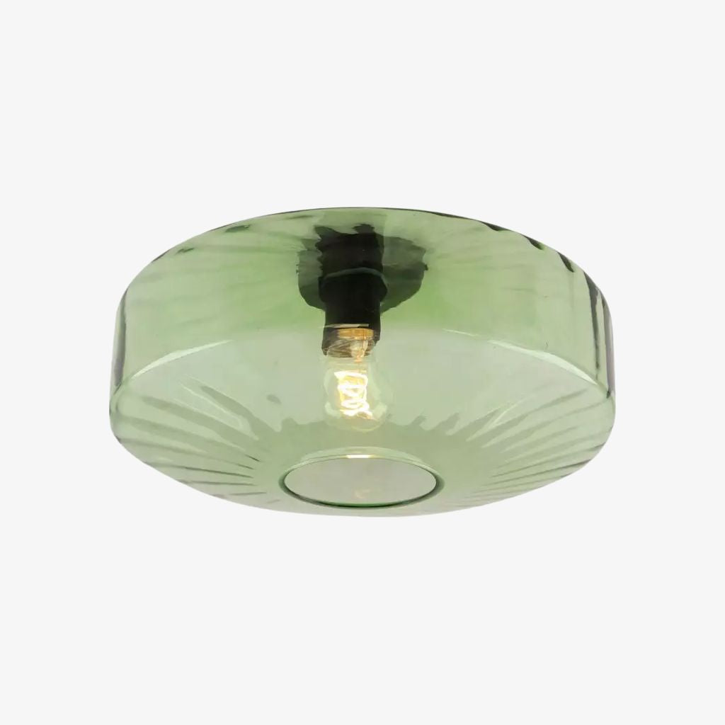 Lámpara de techo empotrada de vidrio ondulado multicolor vintage Verdoma - Lámpara de techo decorativa retro para cocina o pasillo