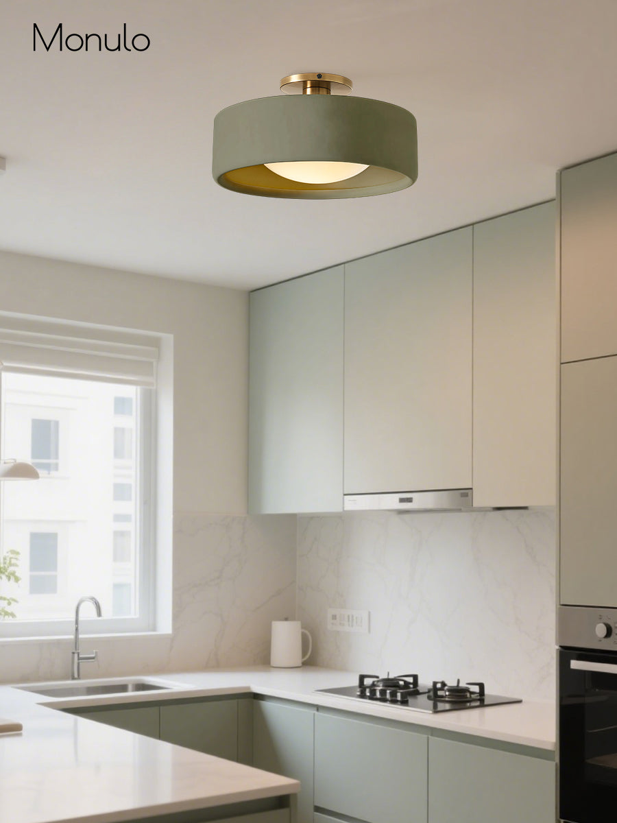 Cerova Porcelain Flush Mount Ceiling Light – Modern Low-Profile Fixture