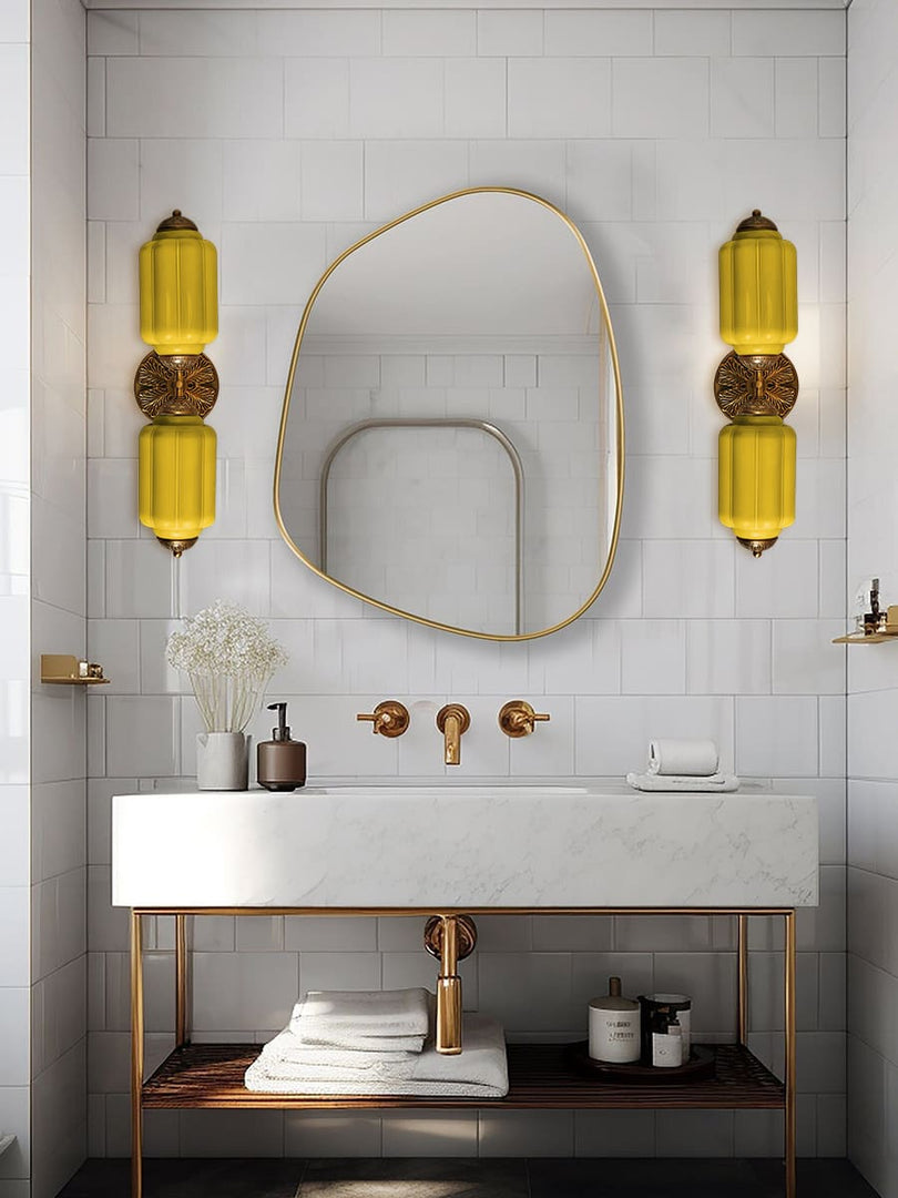 Aplique de pared horizontal Eloise de cristal vintage americano con forma de farol
