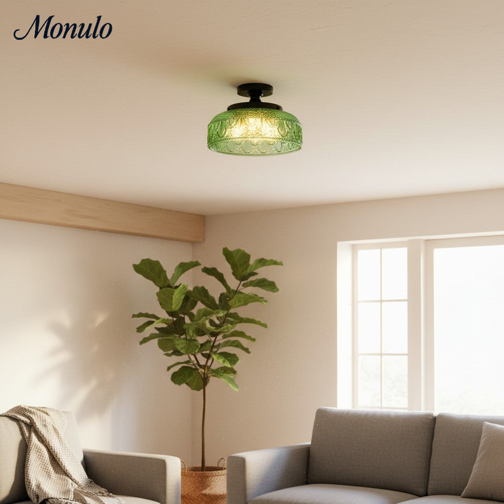 Verdoma Modern Glass Pendant - Minimalist Arc Pendant Light for Kitchen Islands and Dining Areas