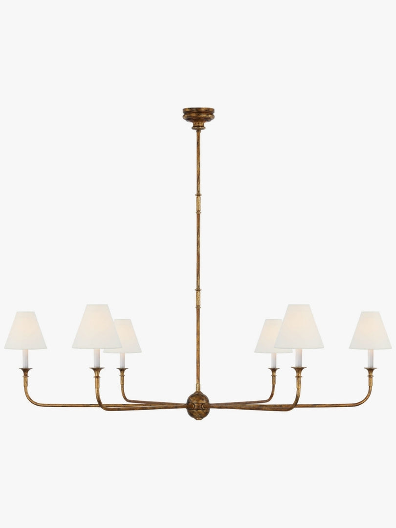 Sleek Chandelier Featuring Layered Linear Silhouette