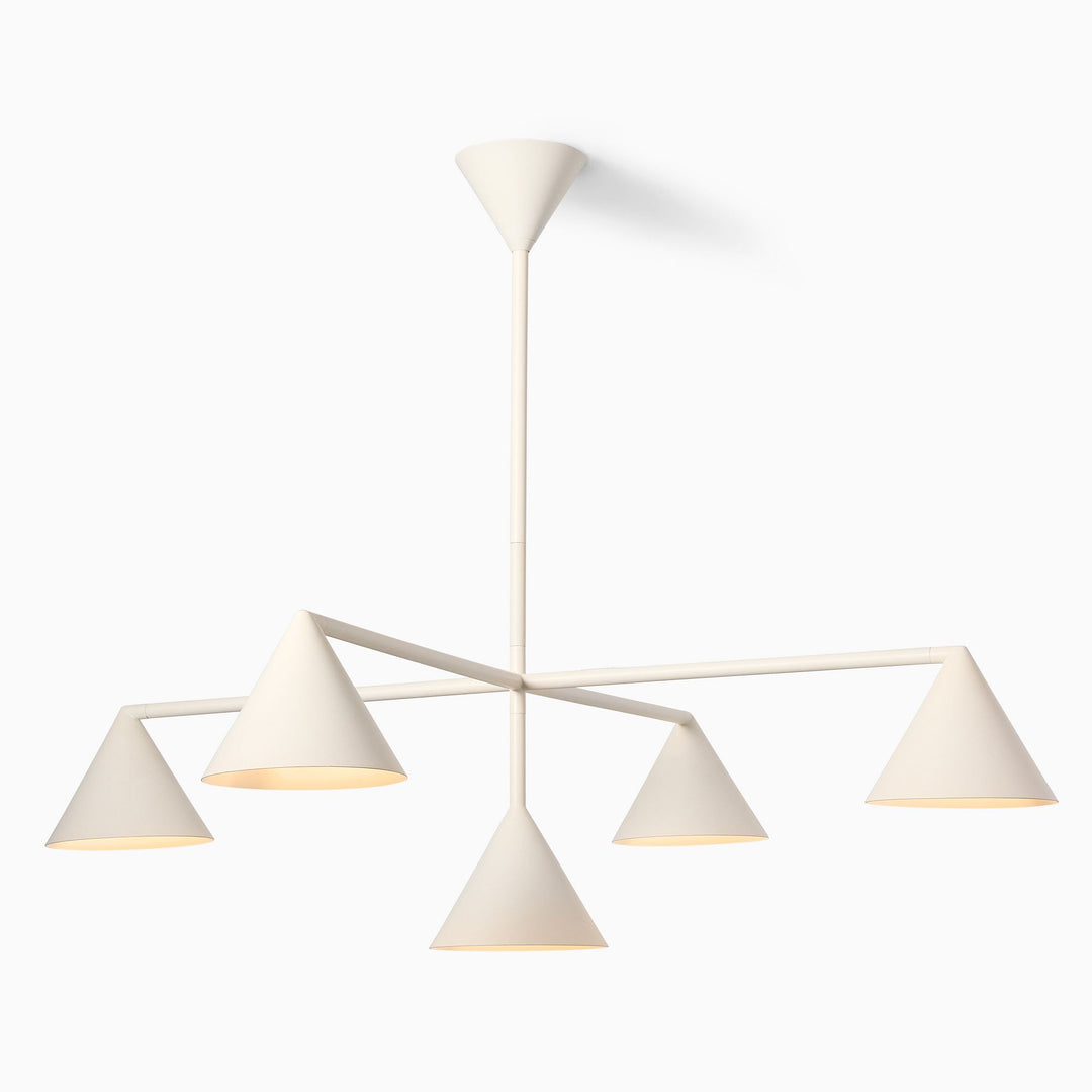 Lámpara de araña de metal con pantalla cónica Brivana: lámpara de comedor minimalista lineal