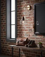 Charger l'image dans la visionneuse de galerie, Clear Bell Glass and Brass Plug-In Wall Lamp product view