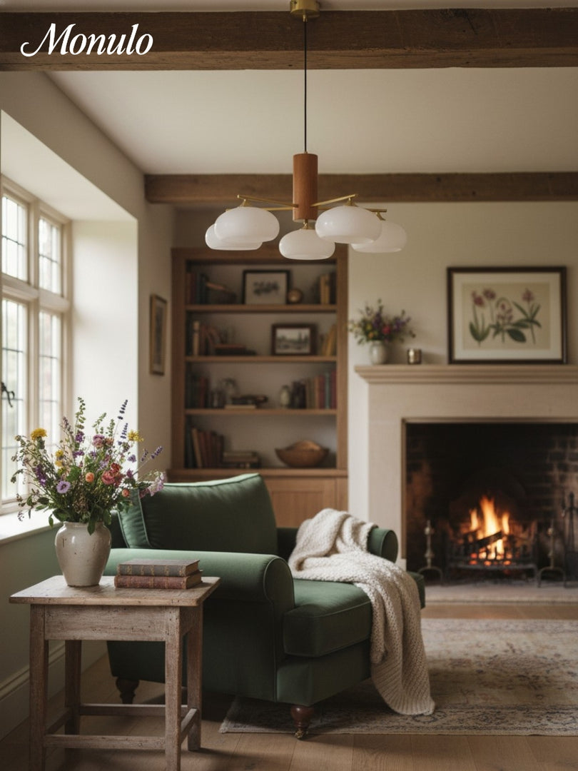 Medieval Log Style Vintage Glass Chandelier