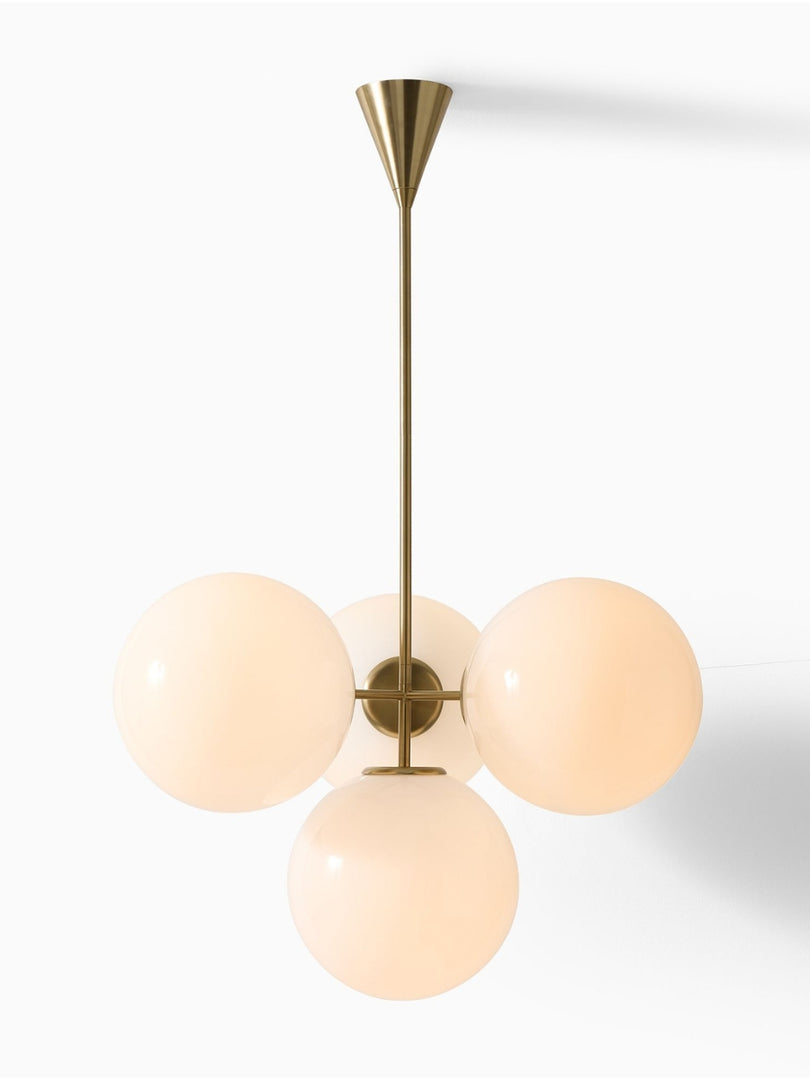 Lámpara de araña Ulvara con diseño lineal de globo de vidrio: elegancia contemporánea