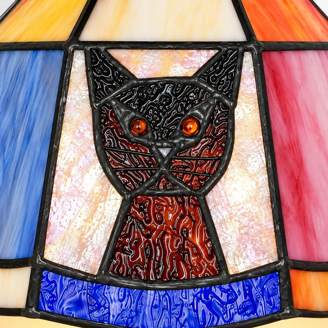 Tiffany Cat Stained Glass Pendant Lamp