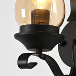 Bild in Gallery-Viewer laden, Close view of amber glass shade and E27 socket area
