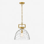 Charger l'image dans la visionneuse de galerie, Modern Hammered Glass Pendant Light with Minimalist Metal Design - Suitable for Kitchen Island