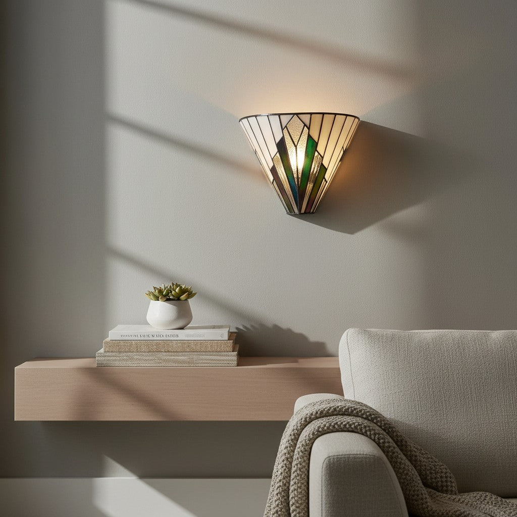 TF Astoria Art Glass Wall Sconce – Handcrafted Vintage Style Accent Lamp for Bedrooms