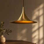 Load image into Gallery viewer, Brushed Brass Umbrella Pendant Light