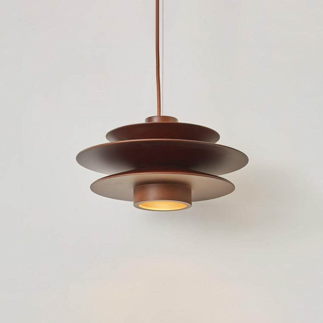 Layered Wood Plug-In Swag Pendant