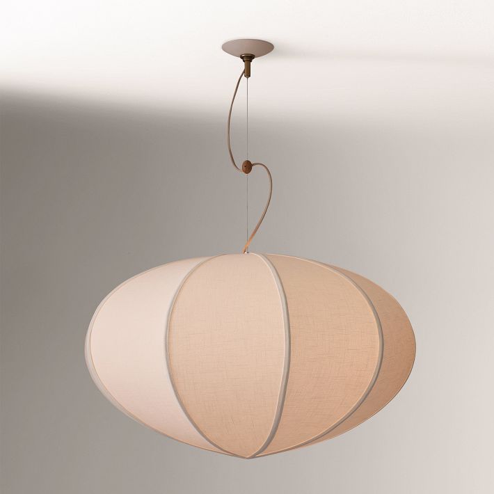 Lámpara colgante Alvian: pantalla de lino con altura ajustable para un comedor acogedor