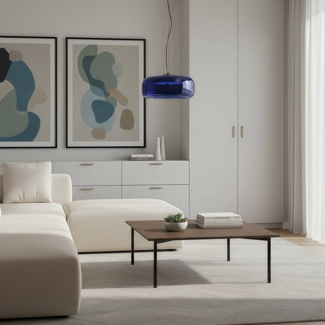 Suspension Lunorae en verre arrondi - Éclairage sculptural moderne pour salon