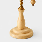 Bild in Gallery-Viewer laden, Beige Fabric vintage wood and brass-tone table lamp