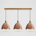 Load image into Gallery viewer, Three-light natural leather linear pendant