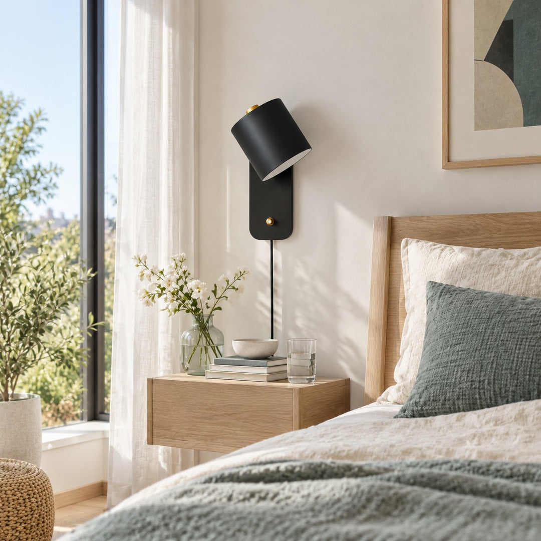 Flexible Rotatable Cylinder Plug-in Wall Lamp