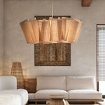 Load image into Gallery viewer, Nordic Linen Pleated  Fabric Pendant Light Lampshade

