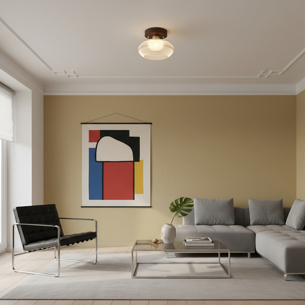 Lámpara de techo de vidrio con forma de cúpula moderna Soliro, diseño elegante y minimalista para cocinas y salas de estar