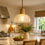 Charger l'image dans la visionneuse de galerie, Rustic Woven Rope Glass Pendant Light Collection