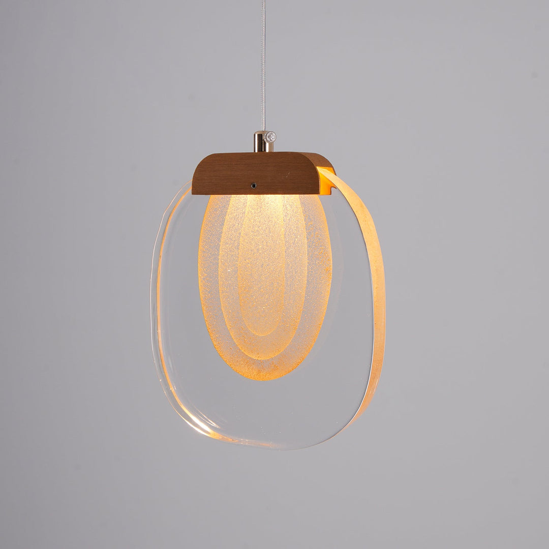 Clear Rippled Glass Plug-In Pendant