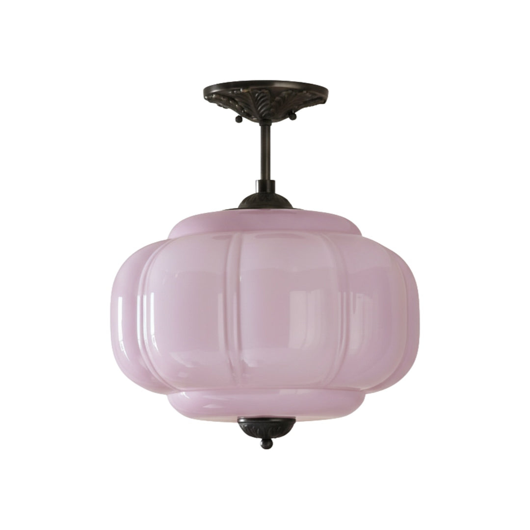 Lámpara colgante Eloise de vidrio lechoso festoneado de inspiración vintage: lámpara de acento moderna para cocina y dormitorio.