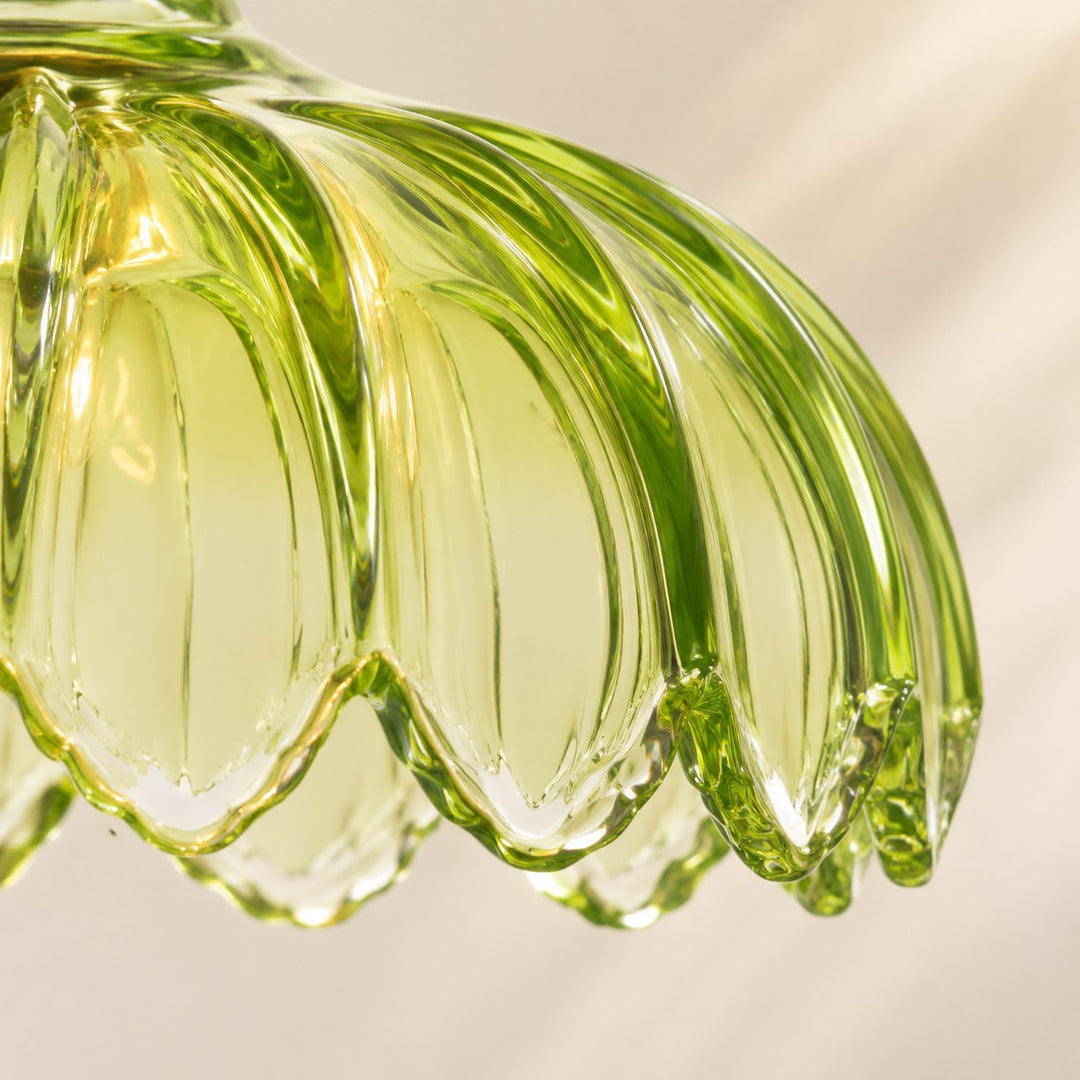 Fluted Flower Glass Plug-In Swag Pendant
