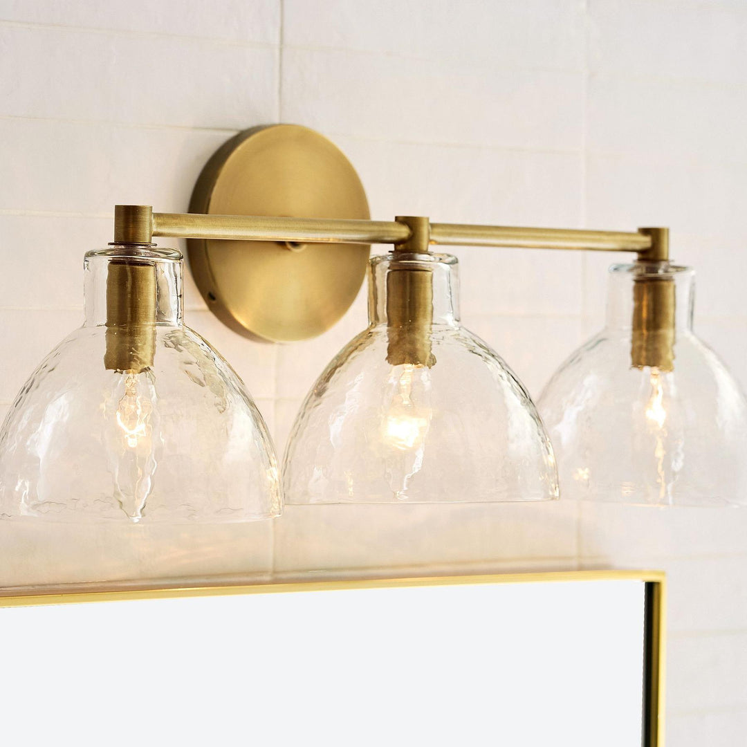 Applique double en verre recyclé Glavira - Éclairage mural d'intérieur en laiton