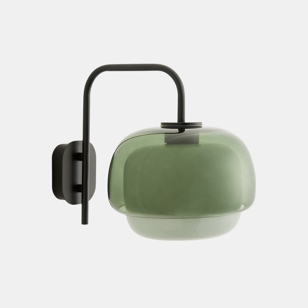 Aplique de pared Clinco con forma de globo de cristal contemporáneo: diseño moderno, iluminación versátil para salón, dormitorio y pasillo.