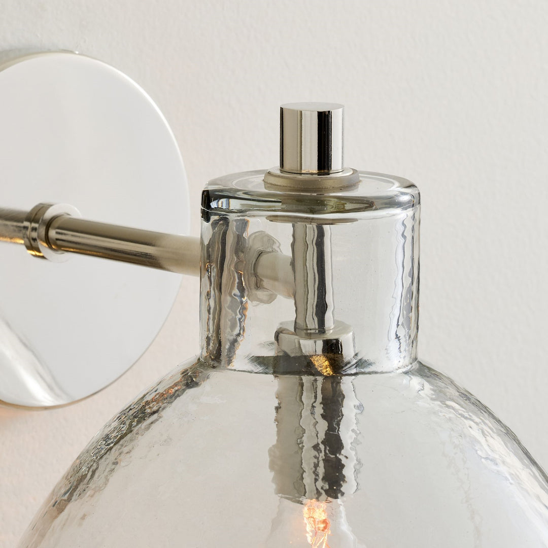 Applique double en verre recyclé Glavira - Éclairage mural d'intérieur en laiton