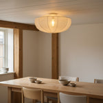 Load image into Gallery viewer, Lumifil Draped Mesh Ceiling Light – Boho Rustic Textured Shade Lamp for Living Room or Bedroom