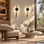 Cargar imagen en el visor de la Galería, Ripple Head Turning Disc Brushed Metal Wall Sconce