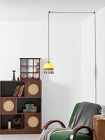 Charger l'image dans la visionneuse de galerie, Tasseled Brass Glass Swag Pendant Light