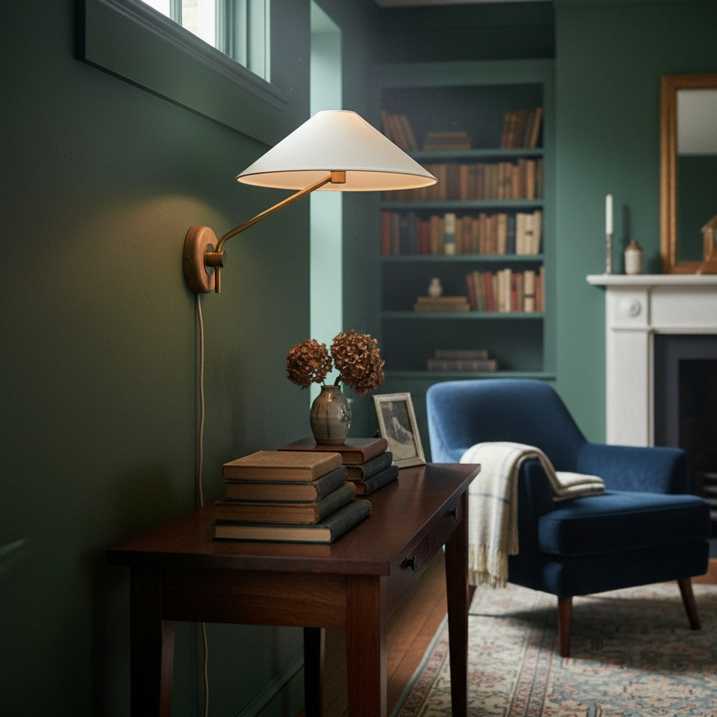 Lámpara con pantalla cónica giratoria Ivoryne - Adecuada para rincones de lectura modernos