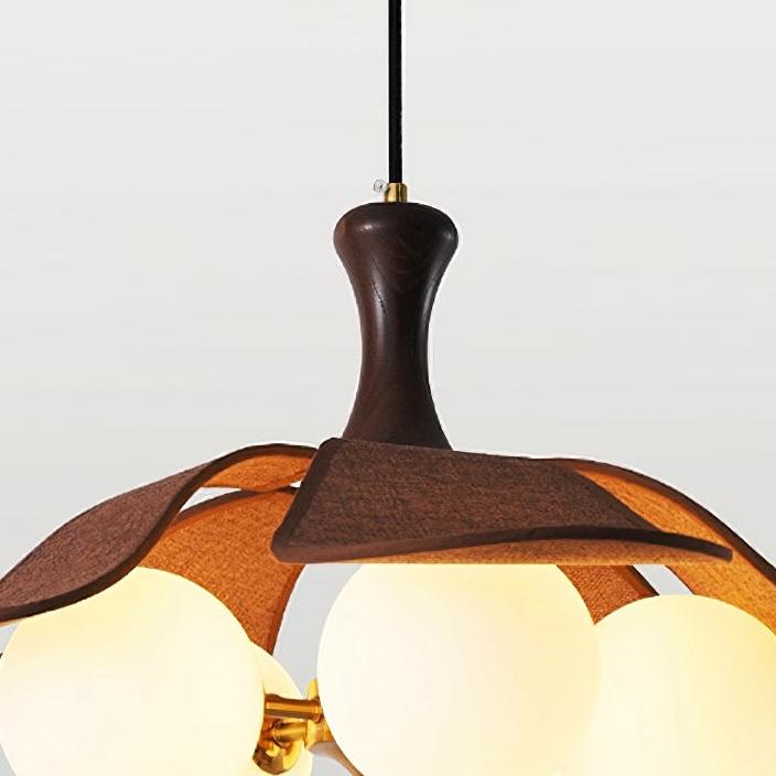 Lampe suspension en grappe de globes sculpturaux de la série Orrise - Suspension en métal et verre