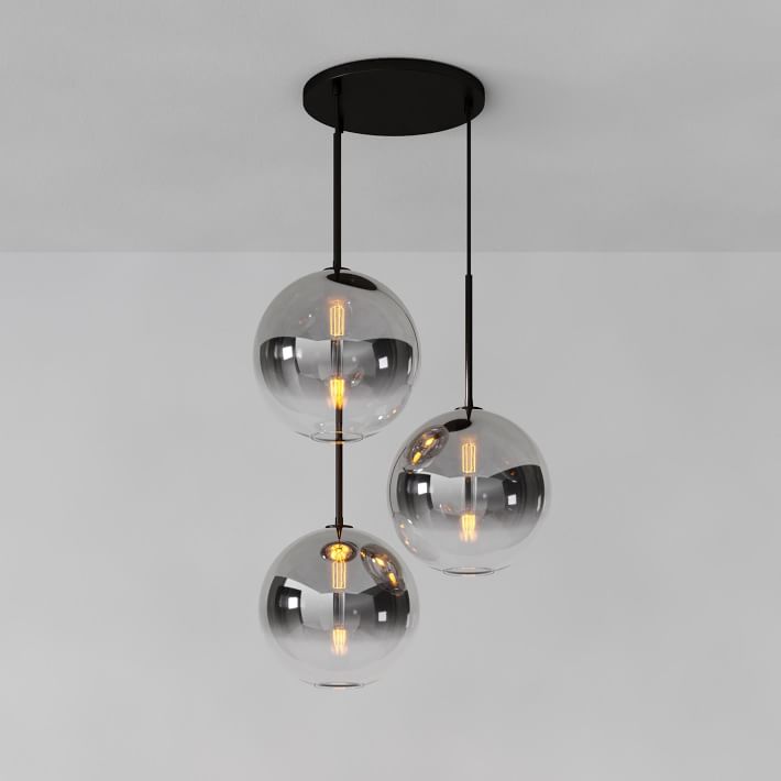 Lámpara de araña minimalista de cristal Selvion: luminaria escultural de vidrio artesanal