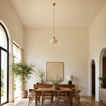 Load image into Gallery viewer, Pleated Fabric Pendant Light with Wood Canopy