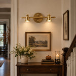 Charger l'image dans la visionneuse de galerie, Aurelia Brushed Brass Adjustable Vanity Wall Light