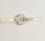 Cargar imagen en el visor de la Galería, Aplique de pared de tubo de vidrio Bravira - Iluminación clásica de tubo de latón acanalado
