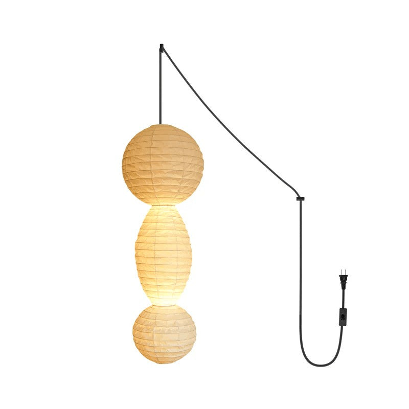 Stacked Ribbed Paper Swag Pendant Light