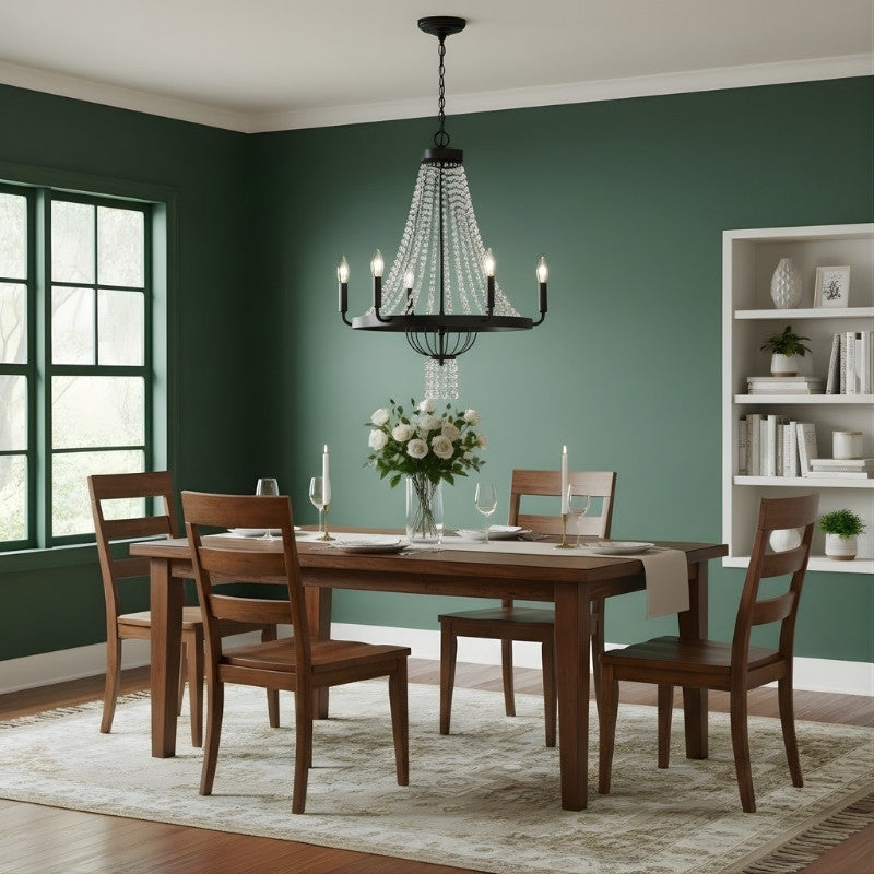 Lámpara de araña de cristal con estructura metálica moderna Crystallis - Iluminación lujosa para sala de estar