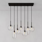 Load image into Gallery viewer, Lumivelle Sculptural 7-Light Chandelier – Adjustable Height Modern Glass Pendant
