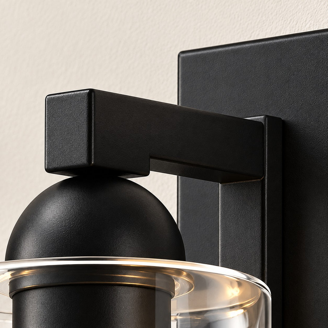 Modern Metal Vanity Light with Glass Shades for Bathrooms