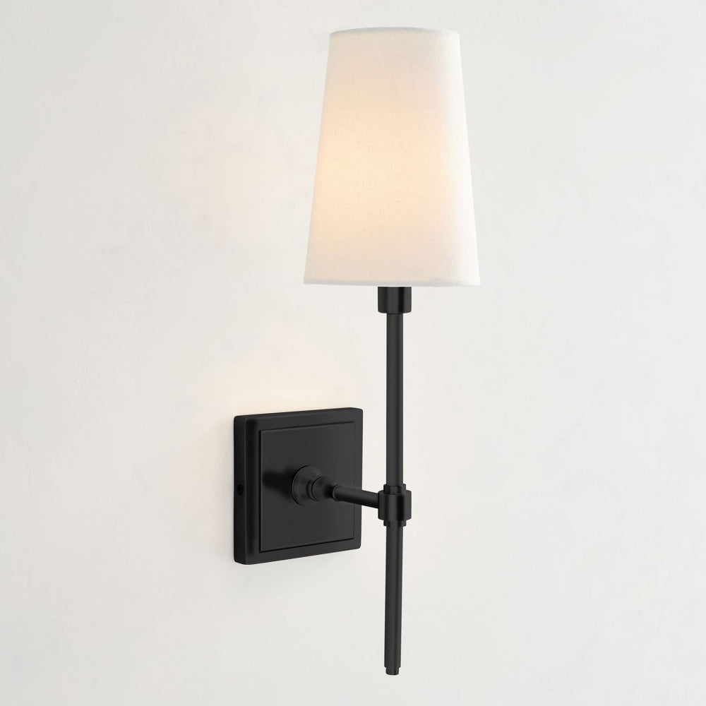 Derlina White Linen Shade Sconce – Classic Single To Triple Wall Light