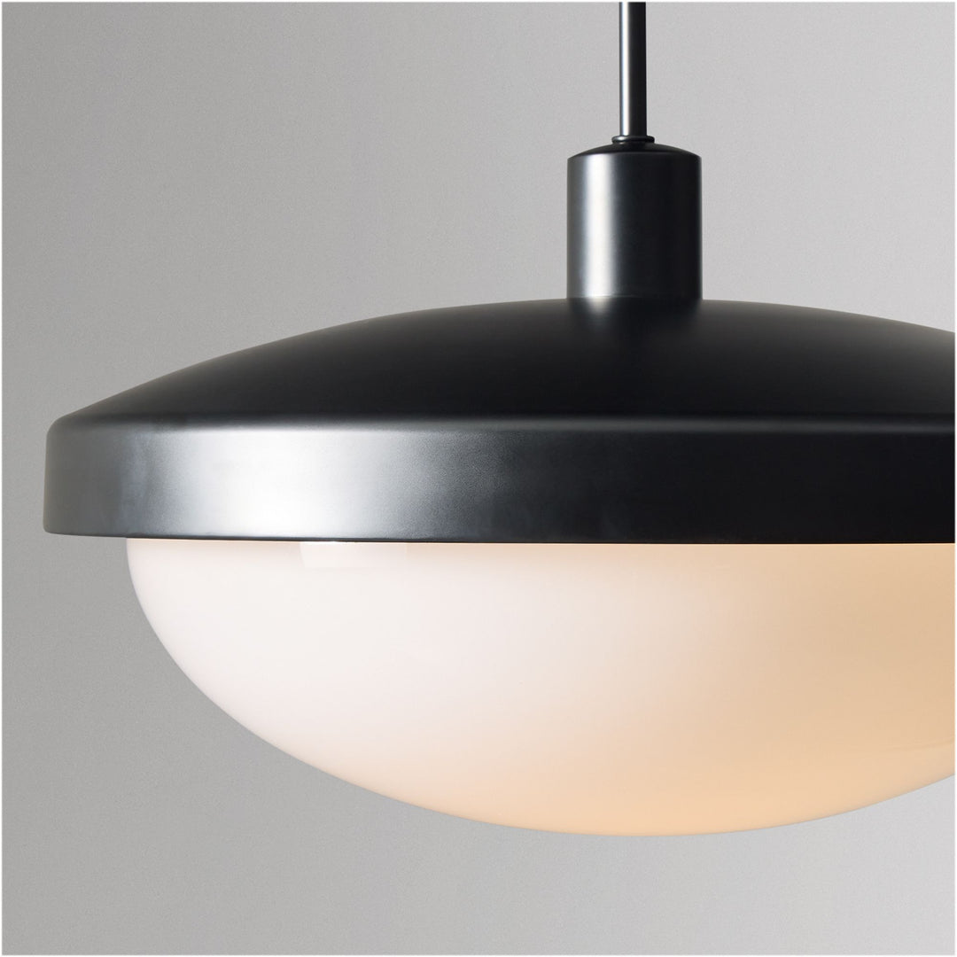 Rolvona Oval Glass Pendant Light - Modern White Glass Shade for Dining