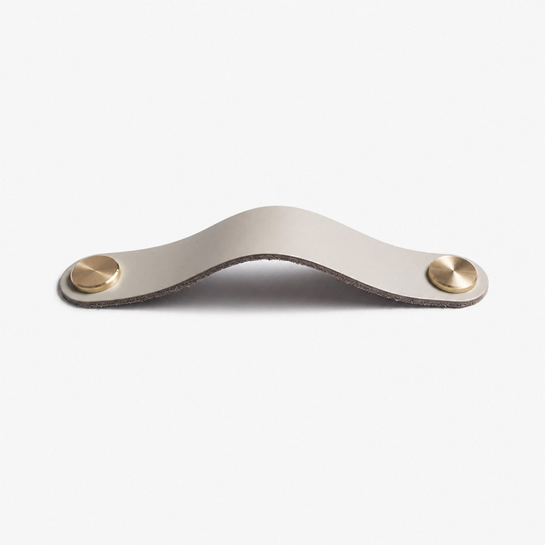 Cowhide leather and brass cabinet pull handle color and size option