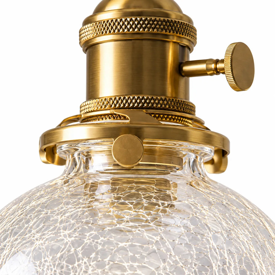 Crackle Glass Globe Pendant Light