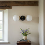 Charger l&#39;image dans la visionneuse de galerie, Lumio Globe Art Deco Vanity Light -  Opal Globe Bathroom Sconce
