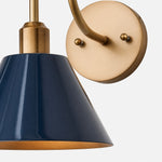 Load image into Gallery viewer, Industrial Modern Tapered Brass Gooseneck Sconce with Metal Silhouette