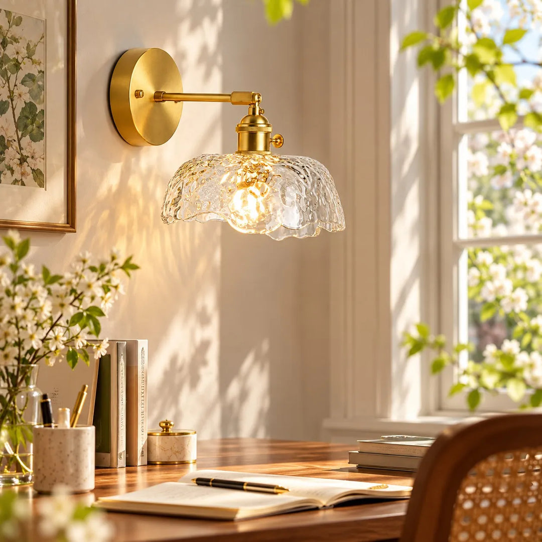 Nordic Rippled Textured Glass Wall Light