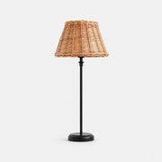 Natural rattan and black iron table lamp